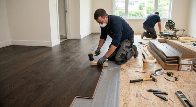 Dark Wood Floor Installation in Beaver County, PA